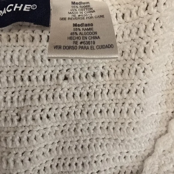 Vintage Jordache Y2K Crochet Button Cardigan Cottagecore Feminine boho Beach Med - Picture 6 of 8